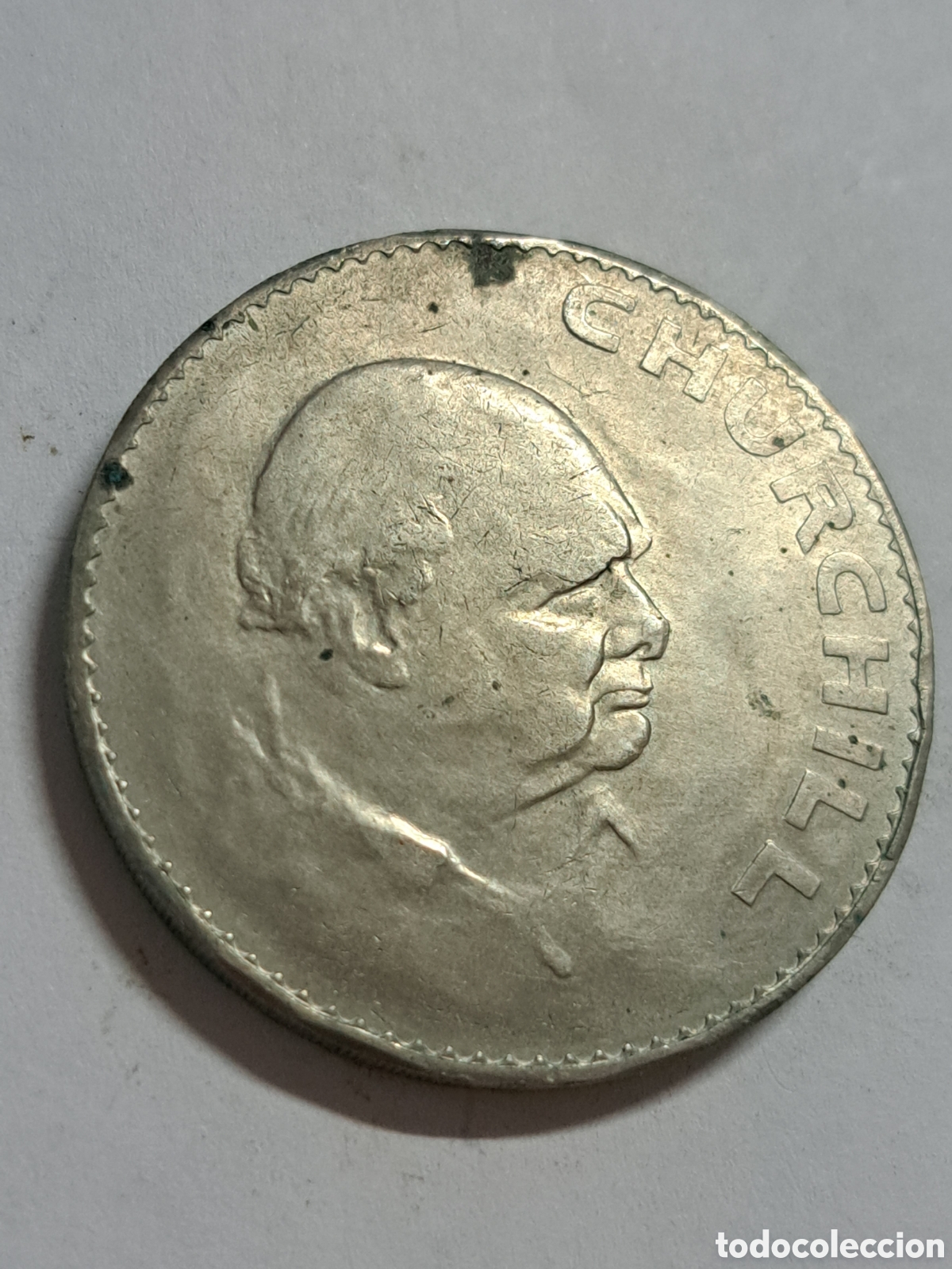 Monedas antiguas de Europa: 1 corona inglesa conmemorativa de Churchill 1965