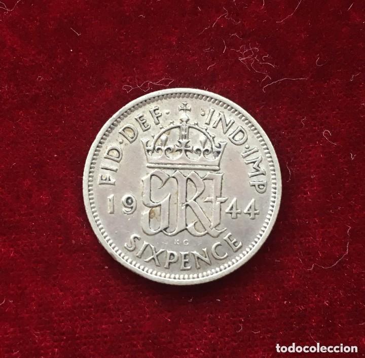 Monedas antiguas de Europa: 6 PENCE 1944 INGLATERRA - Foto 1