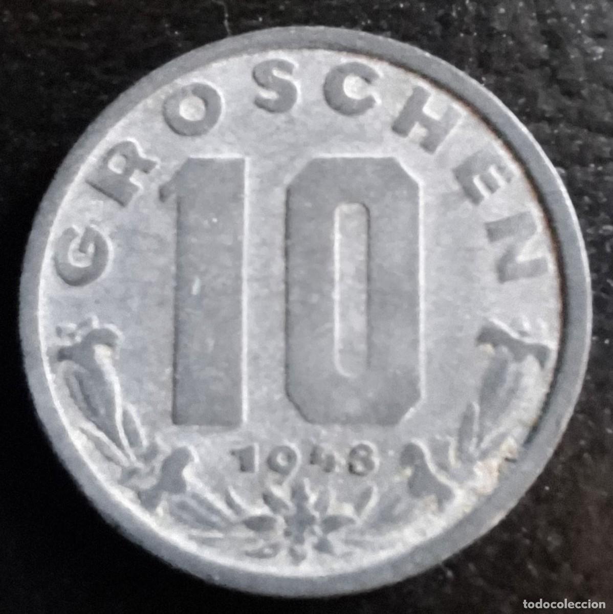 Monedas antiguas de Europa: 10 Groschen 1948 - Austria - Foto 1
