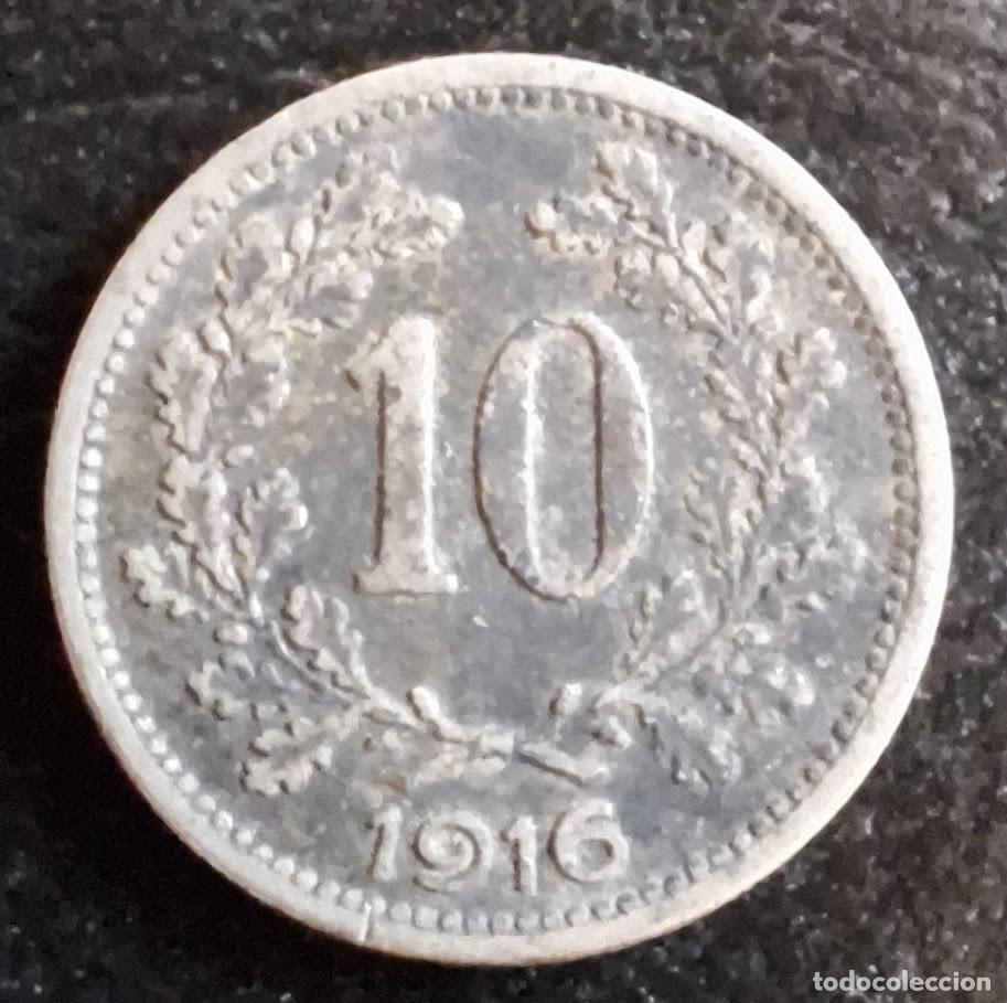 Monedas antiguas de Europa: 10 Heller 1916 - Austria - Foto 1