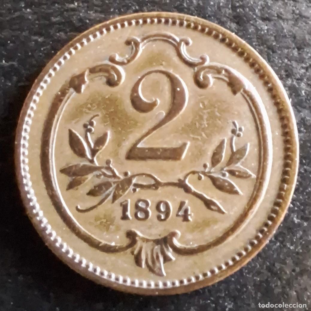 Monedas antiguas de Europa: 2 Heller 1894 - Austria - Foto 1