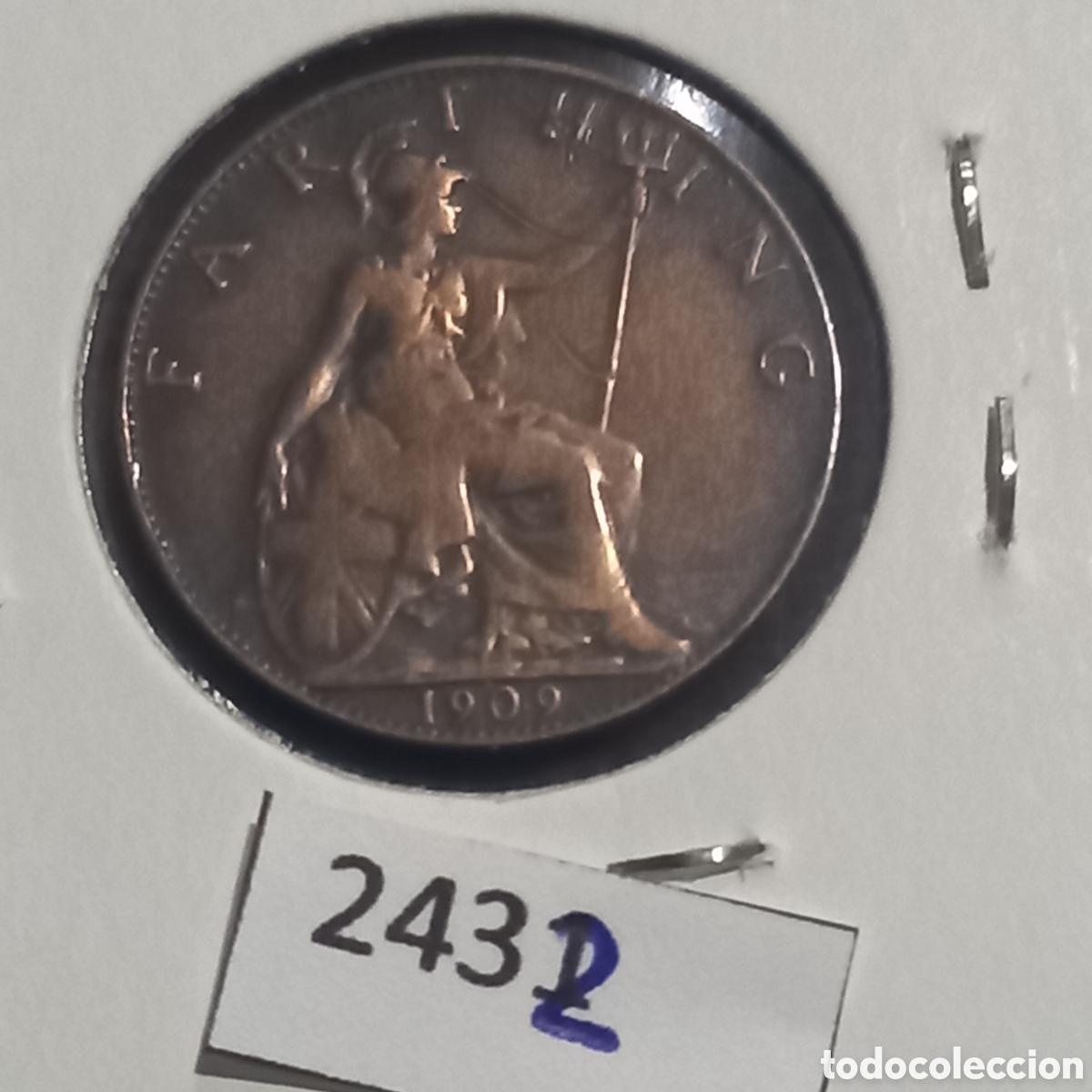 Monedas antiguas de Europa: Gran Breta&ntilde;a farthing 1909 - Foto 2