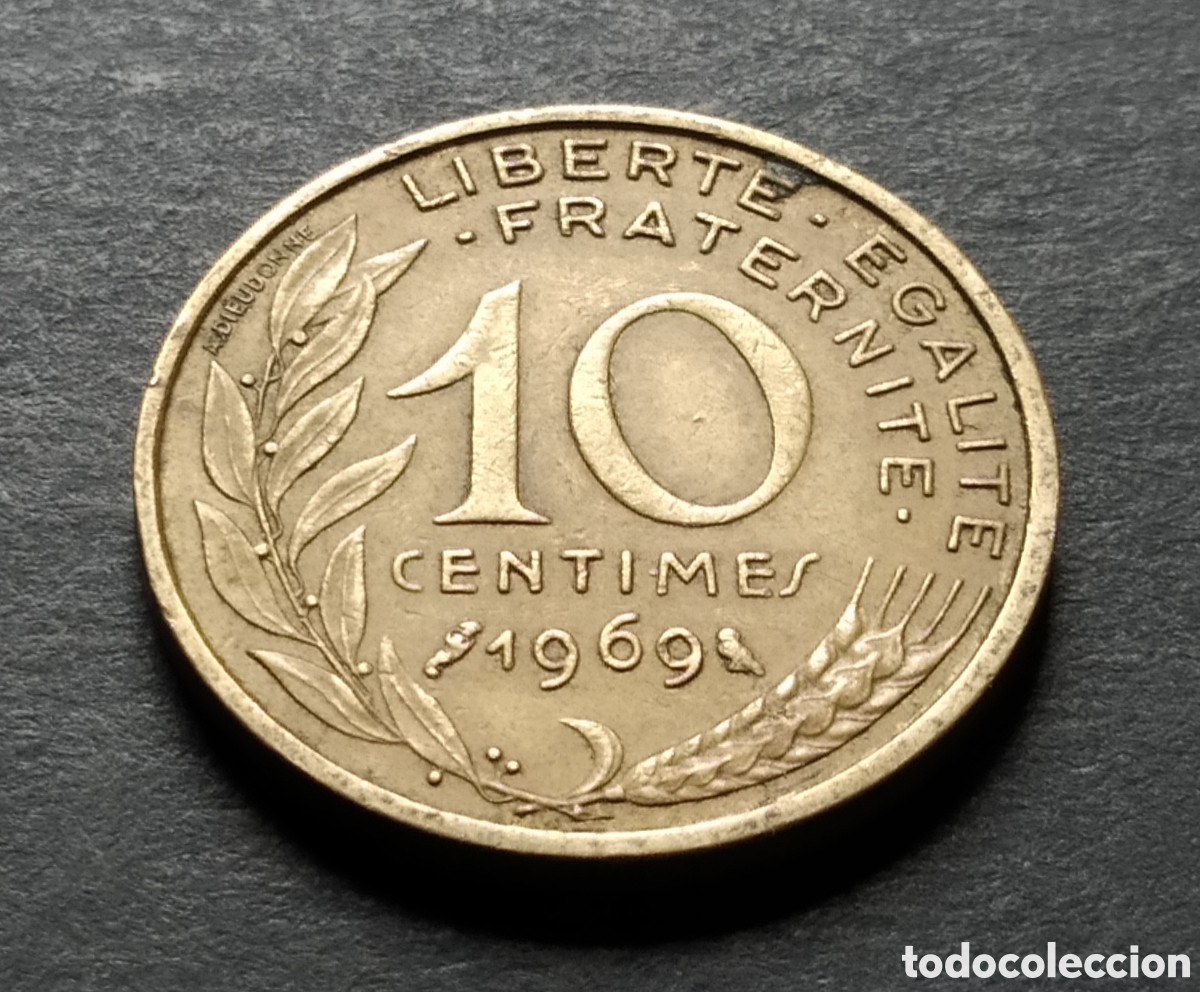 Monedas antiguas de Europa: MONEDA - FRANCIA 10 CENTIMOS 1969 - Foto 3