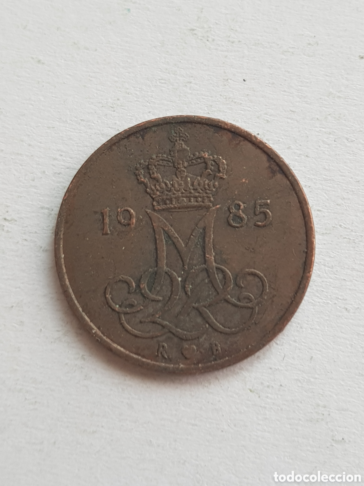 Monedas antiguas de Europa: 5 Ore 1985 Dinamarca Corona Krone - Foto 1