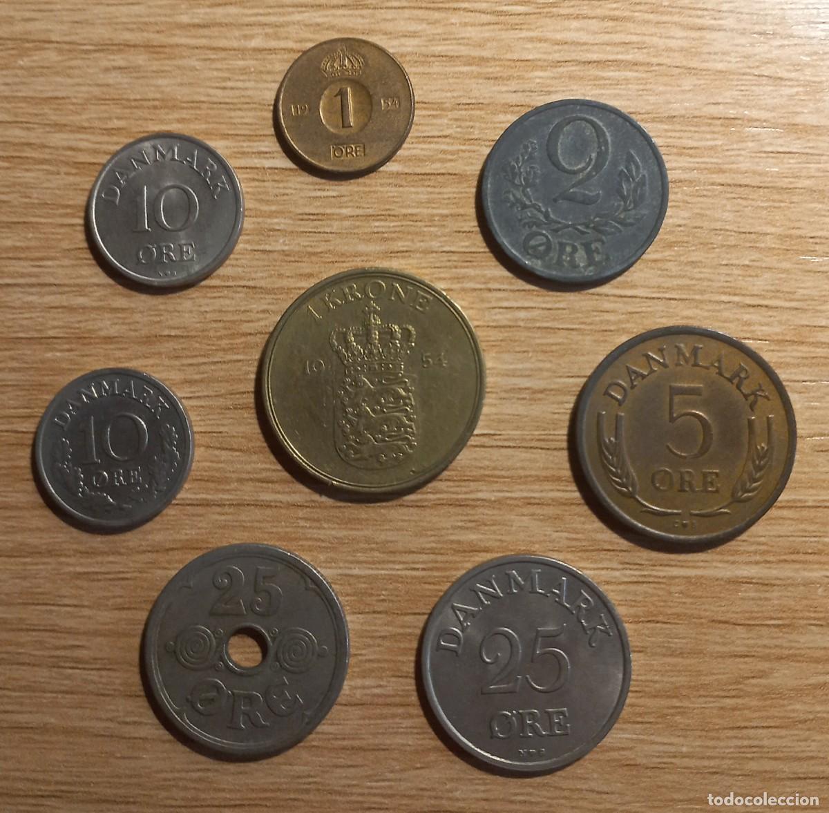 Monedas antiguas de Europa: Lote 8 monedas de Dinamarca - Foto 1
