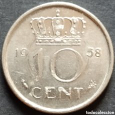 Monedas antiguas de Europa: MONEDA - PAÍSES BAJOS 10 CENT 1958