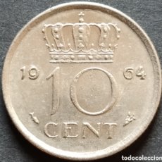 Monedas antiguas de Europa: MONEDA - PAÍSES BAJOS 10 CENT 1964