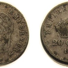 Monedas antiguas de Europa: FRANCE SECOND EMPIRE 1866 A 20 CENTIMES - NAPOLEON III SILVER (.835) PARIS MINT (1459921) 1G VF F 1