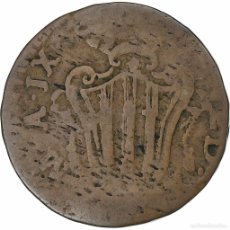 Monedas antiguas de Europa: [#1280671] ITALIA, BENEDICT XIV, 1/2 BAIOCCO, 1748, FERRARA, COBRE, BC+, KM:137