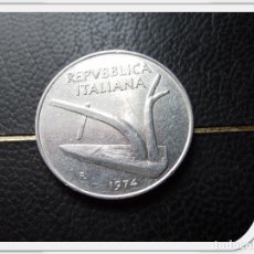 Monedas antiguas de Europa: ITALIA 10 LIRAS 1974