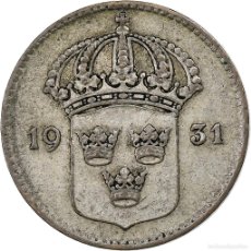 Monedas antiguas de Europa: [#1220167] SUECIA, GUSTAF V, 10 ÖRE, 1931, PLATA, MBC, KM:780