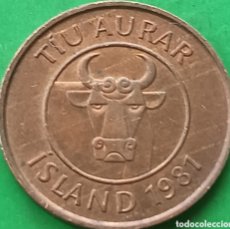 Monedas antiguas de Europa: ISLANDIA 10 AURAR 1981 KM#25