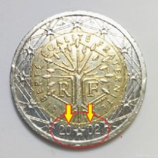 Monedas antiguas de Europa: MONEDA DE 2 EUROS € FRANCIA 2002 CON ERROR FALLO DE ACUÑACION