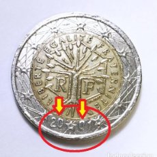 Monedas antiguas de Europa: MONEDA DE 2 EUROS € FRANCIA 2001 CON ERROR FALLO DE ACUÑACION