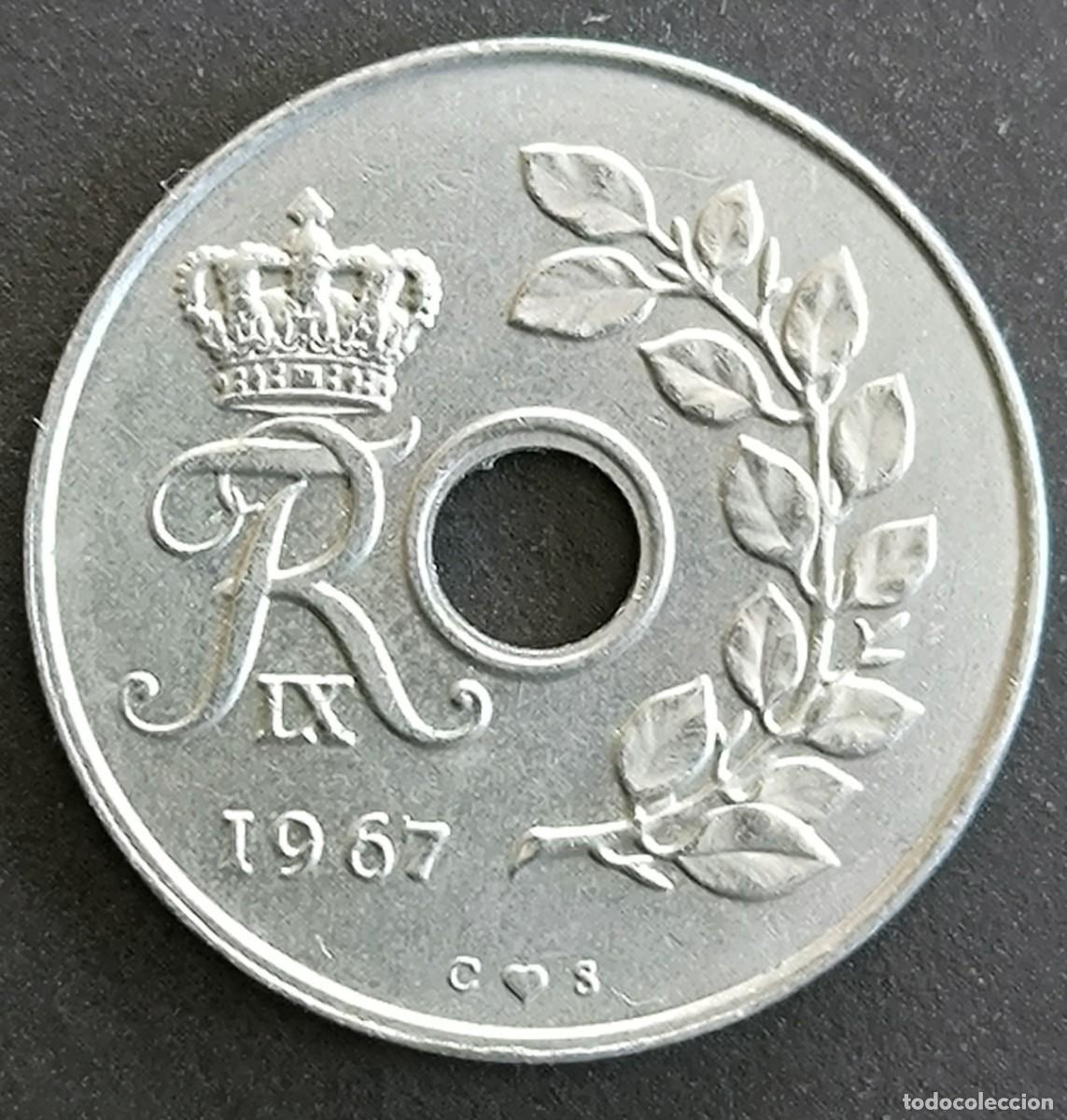 Monedas antiguas de Europa: Dinamarca 25 ore, 1967 - Foto 1