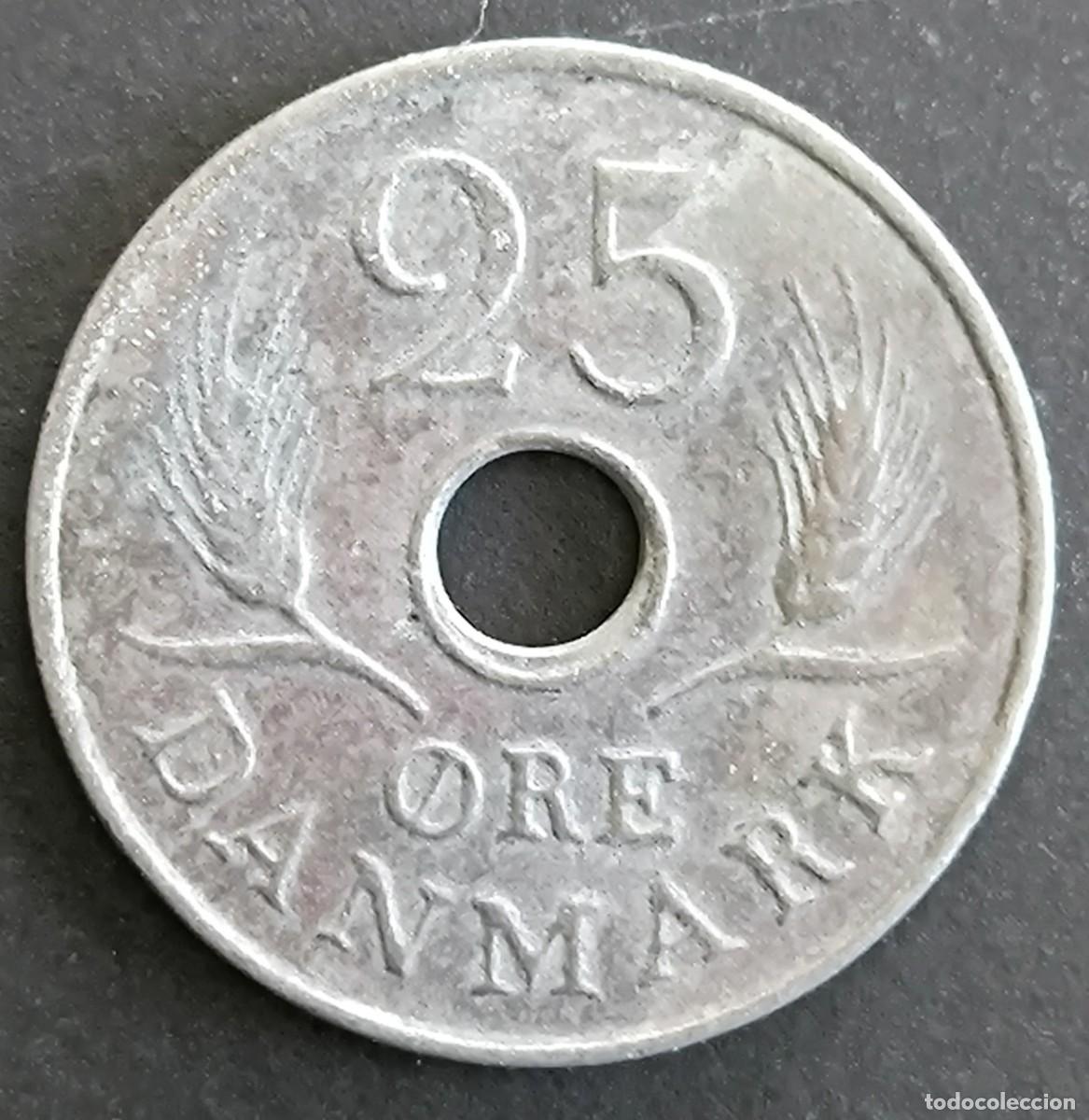Monedas antiguas de Europa: Dinamarca 25 ore, 1966 - Foto 2