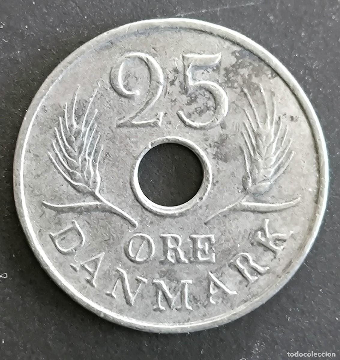 Monedas antiguas de Europa: Dinamarca 25 ore, 1967 - Foto 1