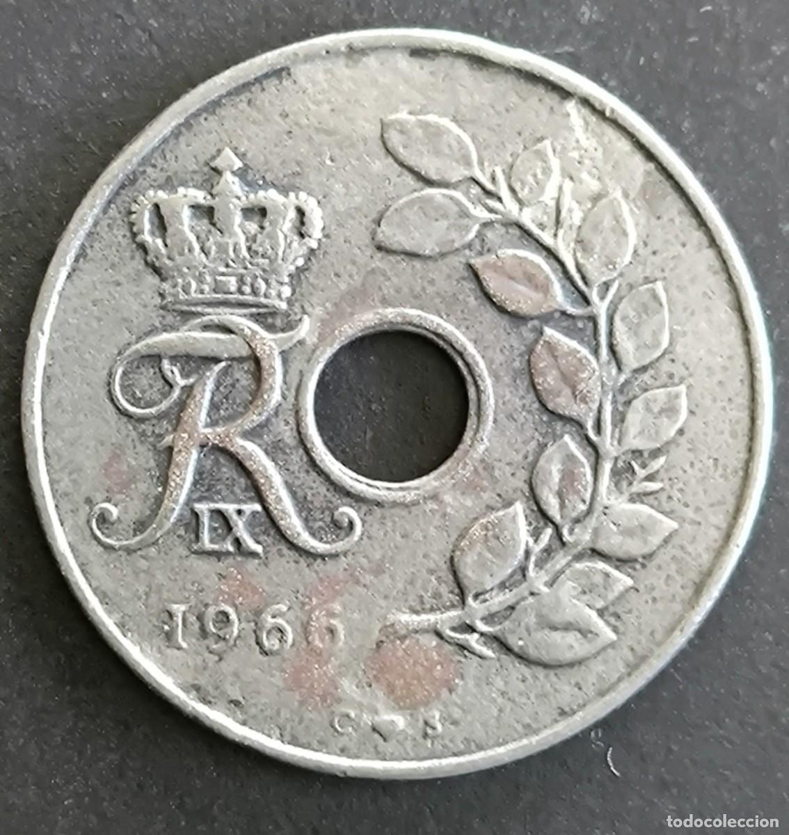 Monedas antiguas de Europa: Dinamarca 25 ore, 1966 - Foto 1