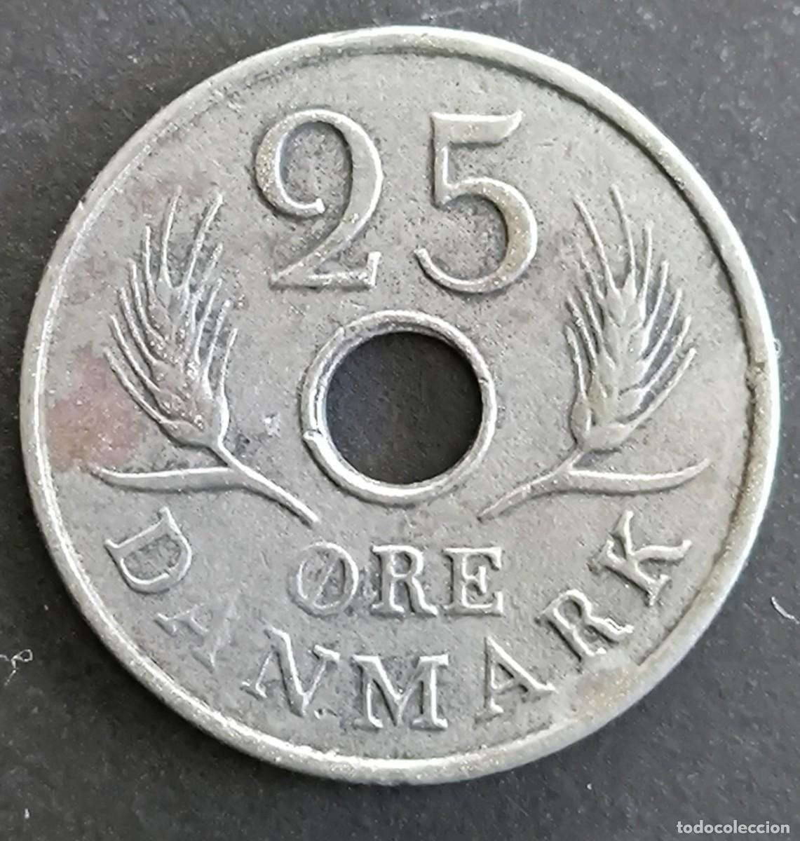 Monedas antiguas de Europa: Dinamarca 25 ore, 1966 - Foto 2