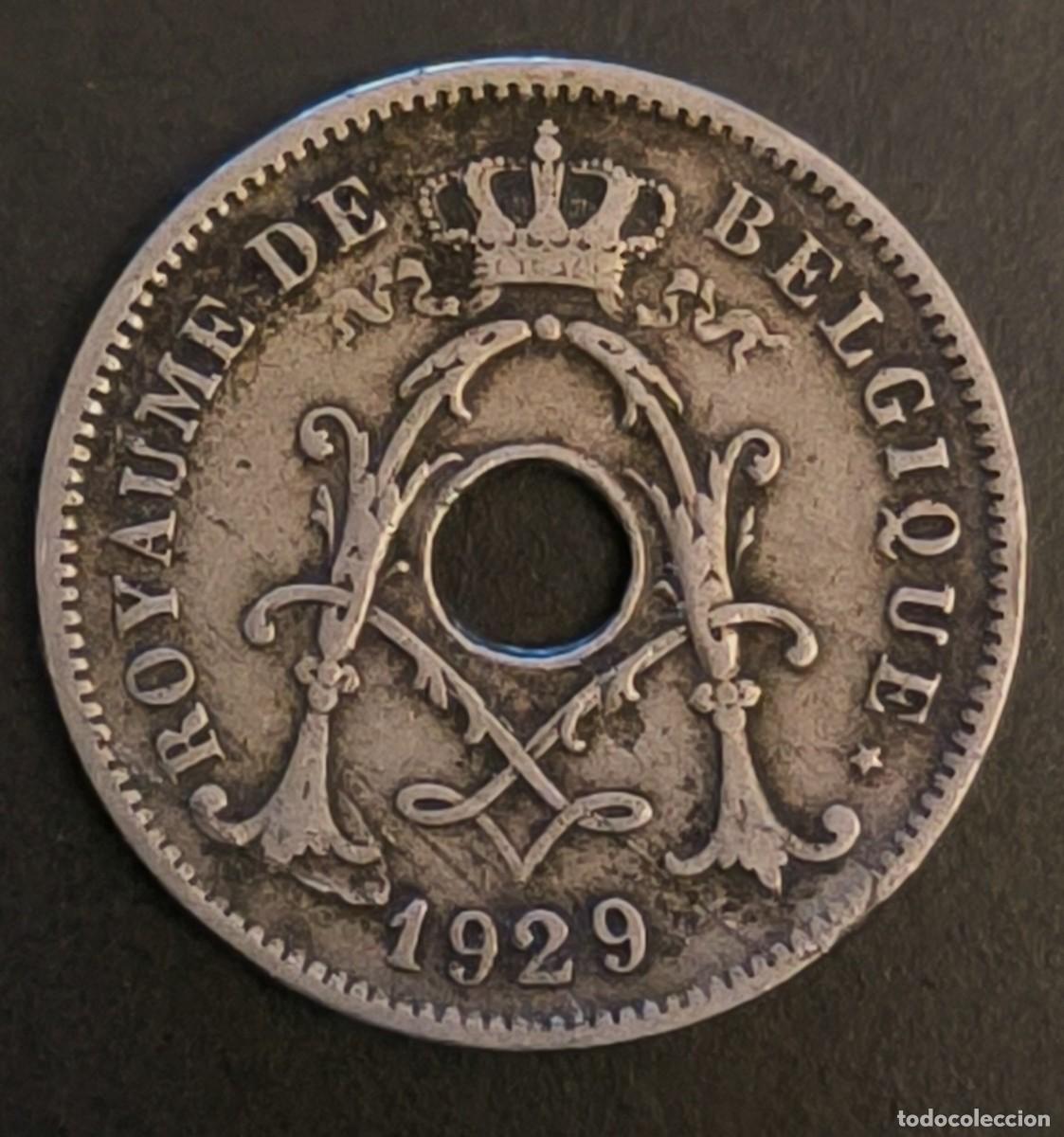 Moedas antigas da Europa: B&eacute;lgica 10 c&eacute;ntimos, 1929 Leyenda en Franc&eacute;s - 'ROYAUME DE BELGIQUE'