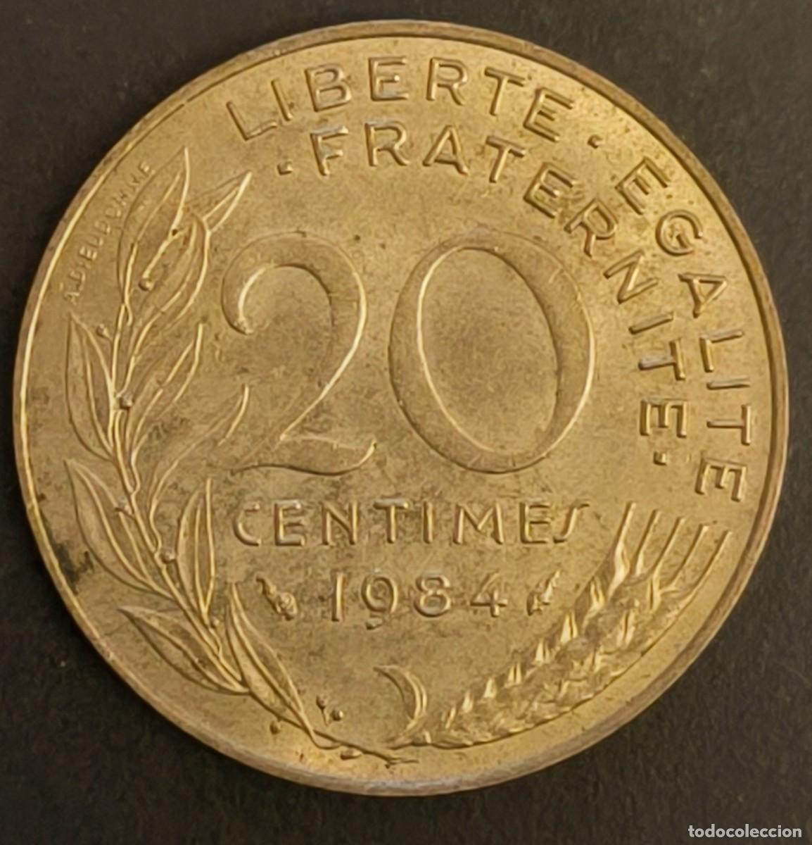 Monedas antiguas de Europa: Francia 20 c&eacute;ntimos, 1984 - Foto 2