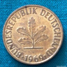 Monedas antiguas de Europa: MNAL019, MONEDAS, ALEMANIA, 10 PFENNIG, ”G”. 1969. UNA MONEDA. VER FOTOS