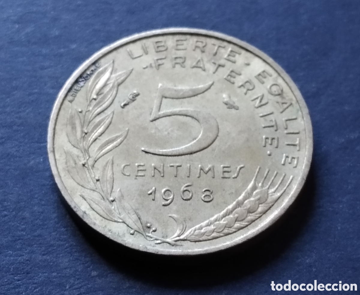 Monedas antiguas de Europa: MONEDA - FRANCIA 5 CENTIMOS 1968 - Foto 3