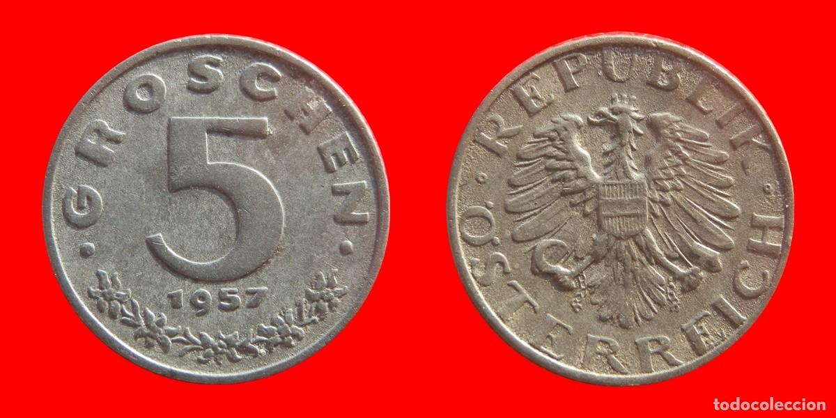 Old Coins of Europe: 5 GROSCHEN 1957 AUSTRIA-104882