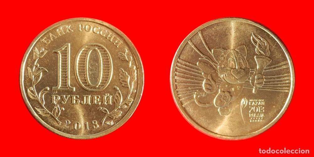 Monedas antiguas de Europa: 10 RUBLOS 2013 MASCOTA JUEGOS KAZAN SIN CIRCULAR RUSIA-2153SC