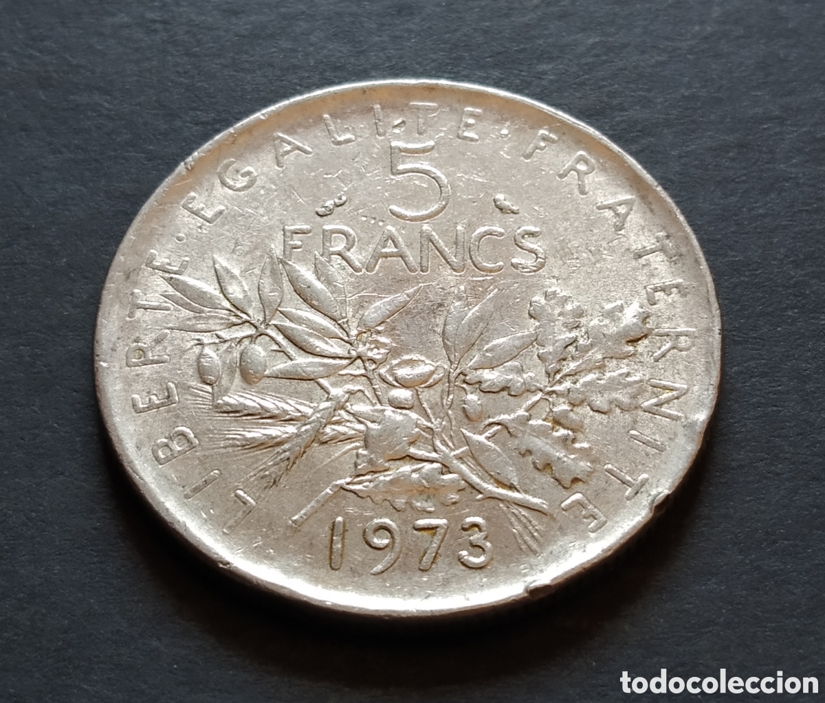 Monedas antiguas de Europa: MONEDA - FRANCIA 5 FRANCOS 1973 - Foto 3