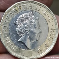 Monedas antiguas de Europa: 3 MONEDAS INGLATERRA,2.016,2.004 Y 2.001, 1 POUNDS, 1 BIMETALICA, MBC.