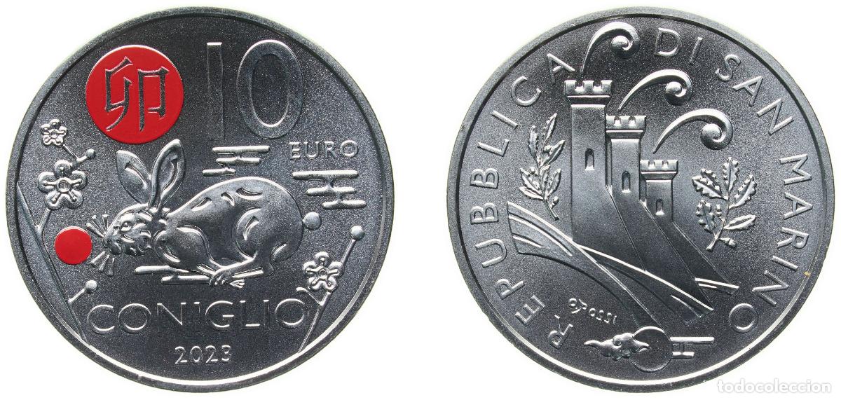 Monedas antiguas de Europa: San Marino Republic 2023 10 Euros (CONIGLIO) Copper-nickel (20000) 10g BU