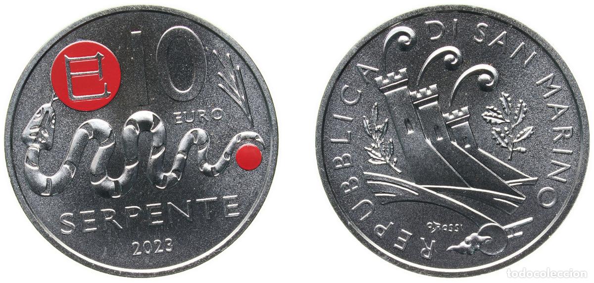 Monedas antiguas de Europa: San Marino Republic 2023 10 Euros (SERPENTE) Copper-nickel (20000) 10g BU