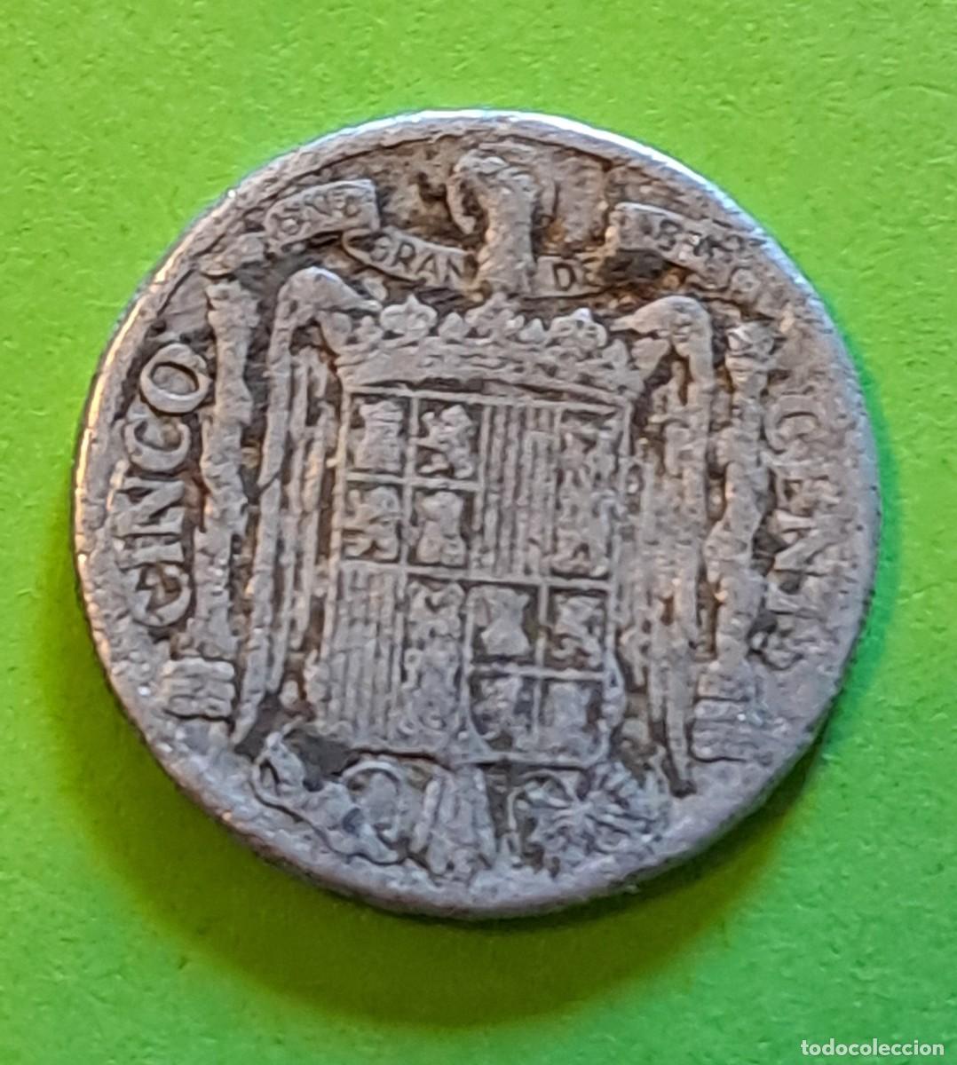 Monedas antiguas de Europa: ESPA&Ntilde;A MONEDA 5 C&Eacute;NTIMOS 1945 - Foto 2