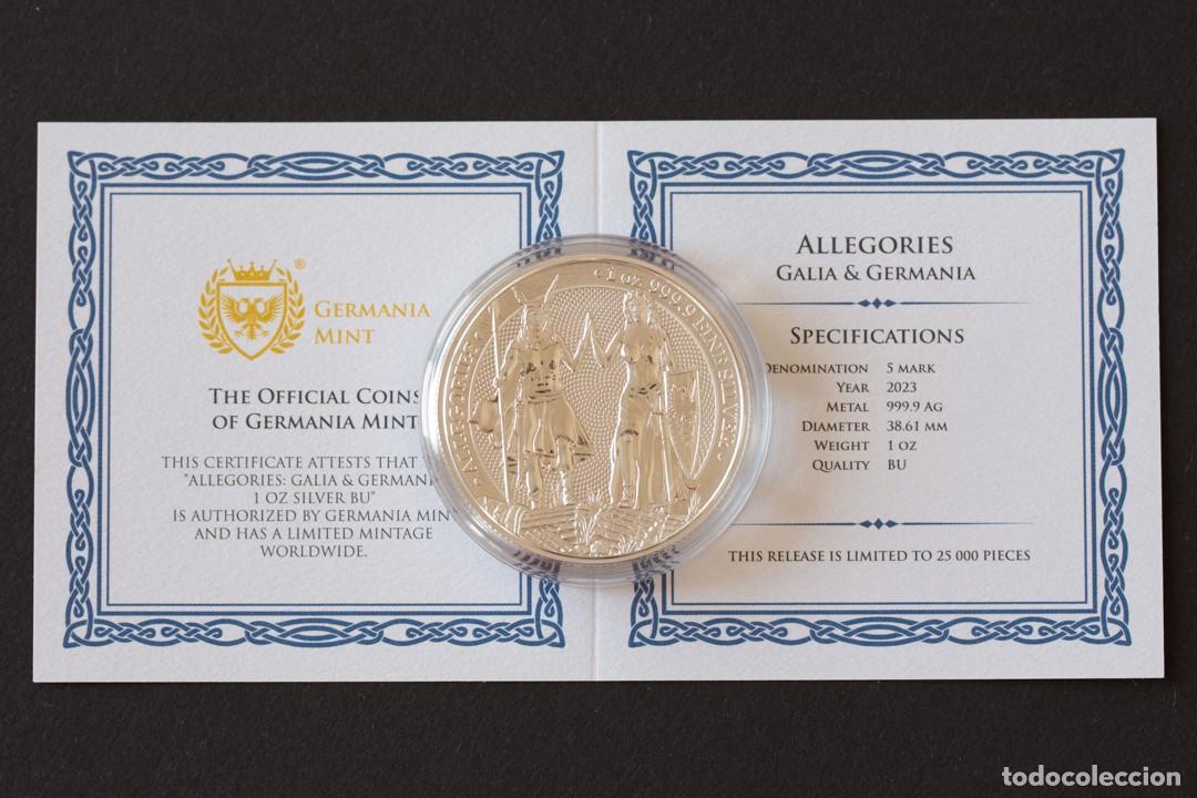 Monedas antiguas de Europa: Alegorias Galia y Germania 2023. 1 oz. Plata