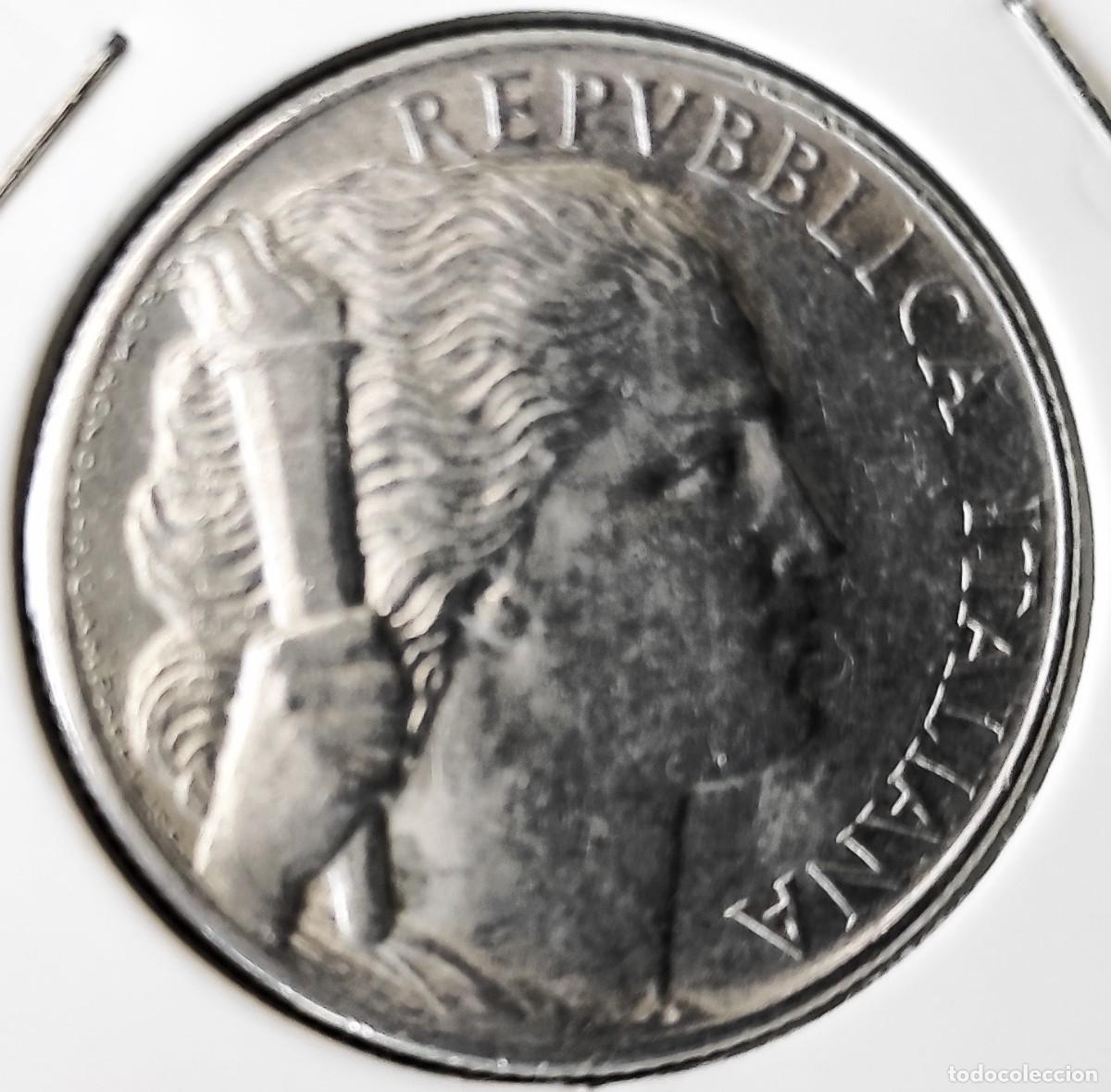 Moedas antigas da Europa: ITALIA (1946-2001) - 5 LIRAS 1949 R - A - 2,50 GR. ALUMINIO - DIAMETRO 26,70 mm - KM#89 - MB