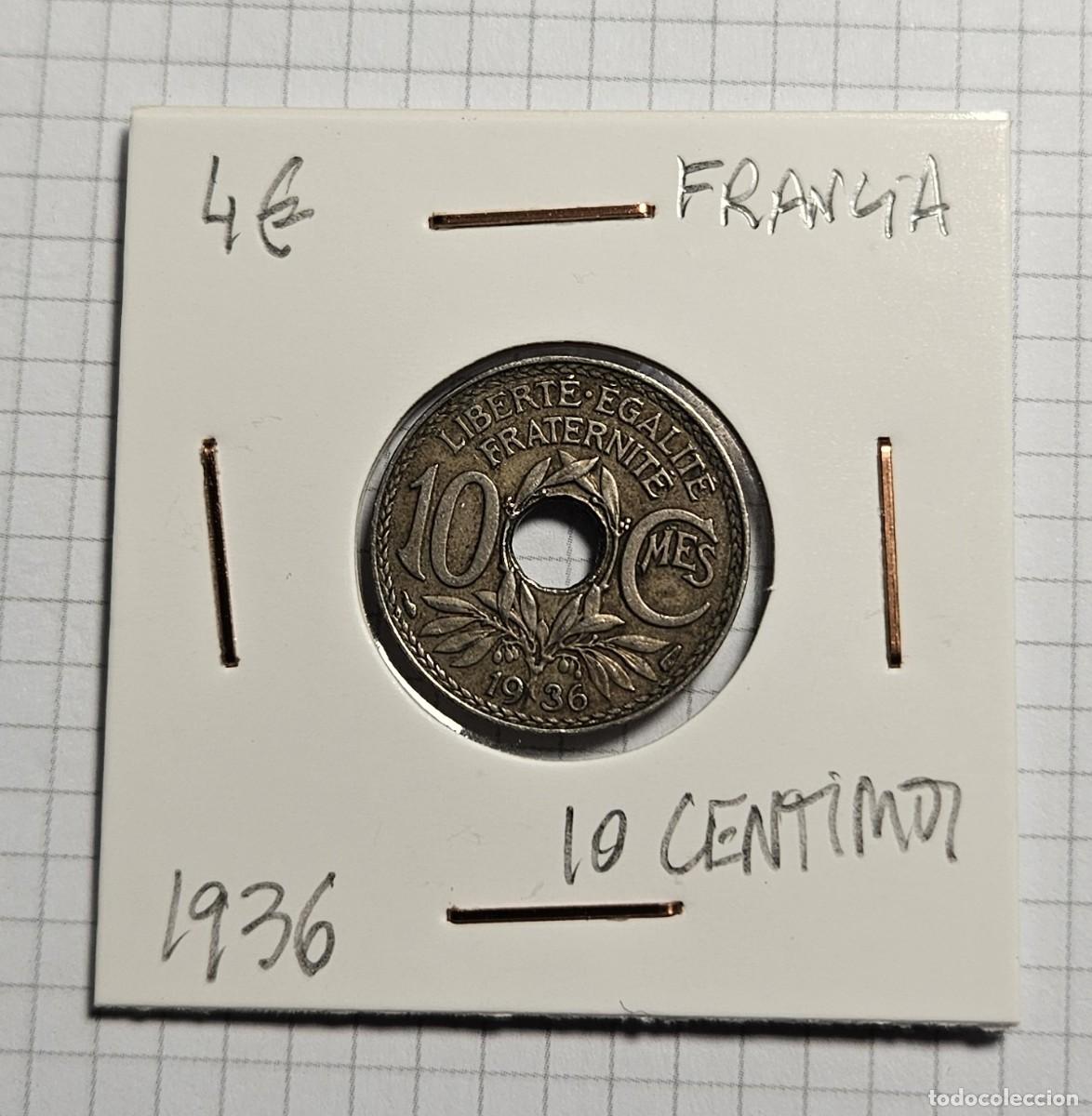 Monedas antiguas de Europa: MONEDA DE FRANCIA 1936 &rdquo;10 CENTIMOS&rdquo; - Foto 1