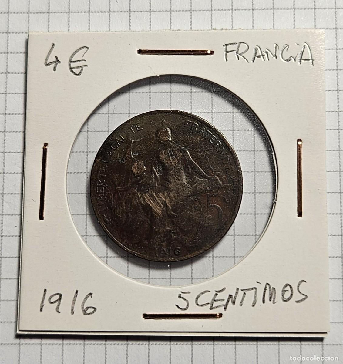 Monedas antiguas de Europa: MONEDA DE FRANCIA 1916 &rdquo;5 CENTIMOS&rdquo; - Foto 1
