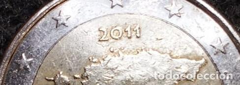 Monedas antiguas de Europa: Moneda de 2 Euros ESTONIA 2011 Mapa, Error de acu&ntilde;aci&oacute;n, Error de ceca - Foto 2