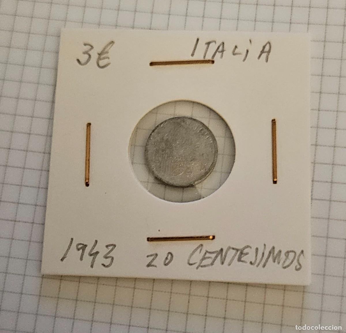 Monete antiche di Europa: MONEDA DE ITALIA 1943 &rdquo;20 CENTESIMOS&rdquo;