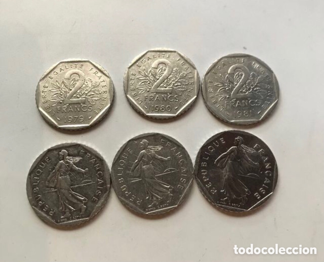 Monedas antiguas de Europa: LOTE DE 6 MONEDAS DE 2 FRANCOS - Foto 1