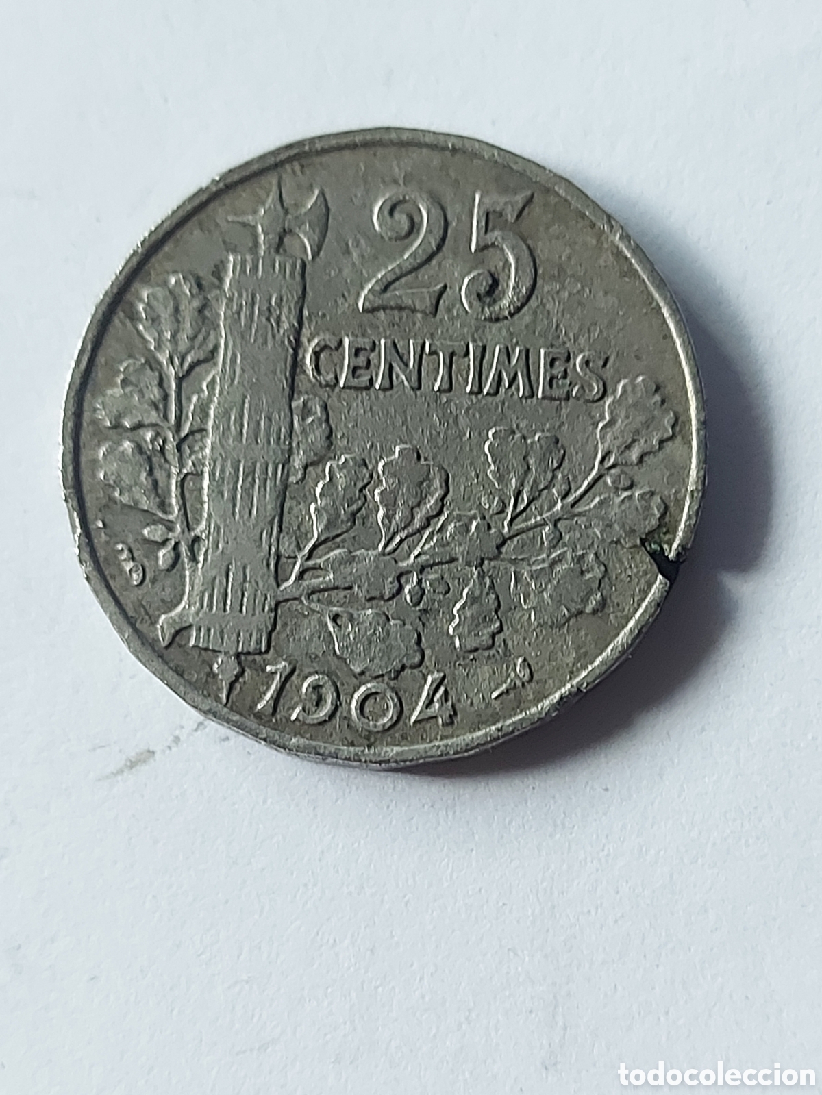Monedas antiguas de Europa: MONEDA FRANCIA 25 CENTIMOS 1904 - Foto 2