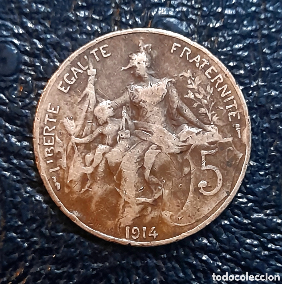Monedas antiguas de Europa: MONEDA DE 5 CENTIMOS FRANCIA 14 - Foto 1