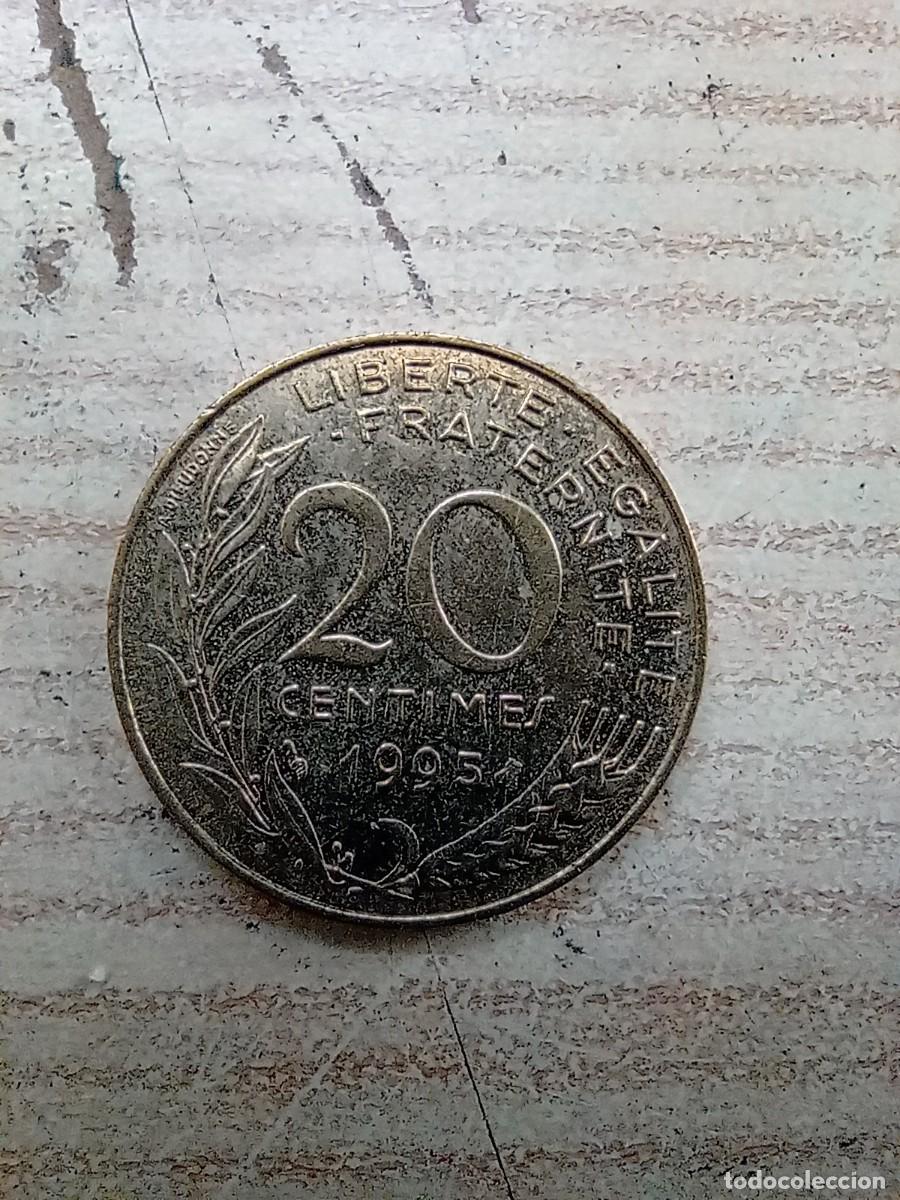 Monedas antiguas de Europa: Moneda Francia 20 Centimos 1995 - Foto 2