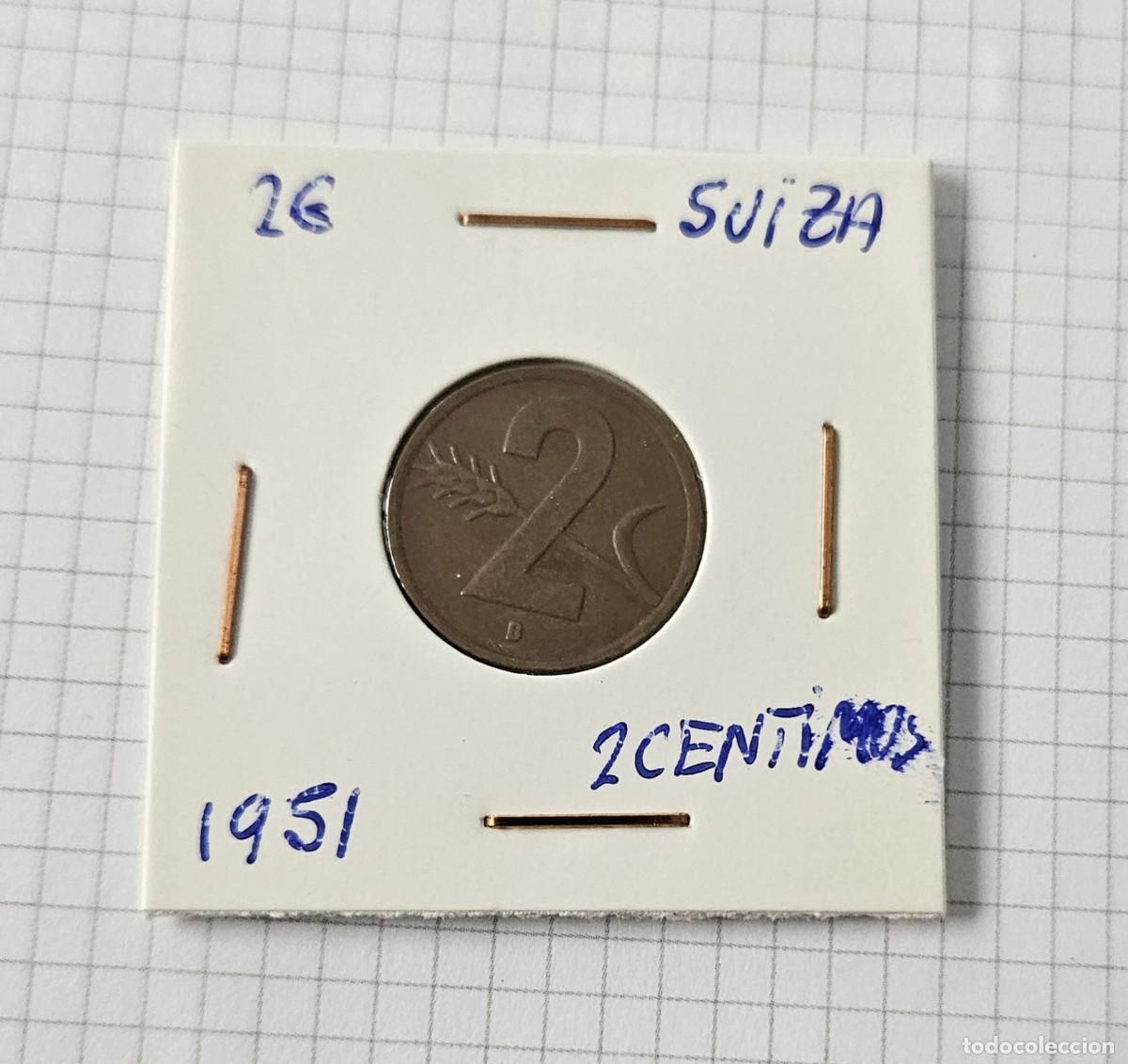 Monedas antiguas de Europa: MONEDA DE SUIZA 1951 &rdquo;2 CENTIMOS &rdquo; - Foto 1