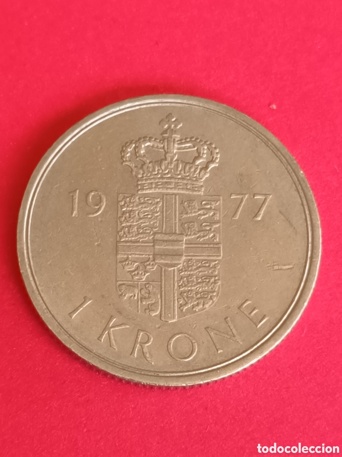 Monedas antiguas de Europa: DINAMARCA. 1 CORONA DE 1977. - Foto 2