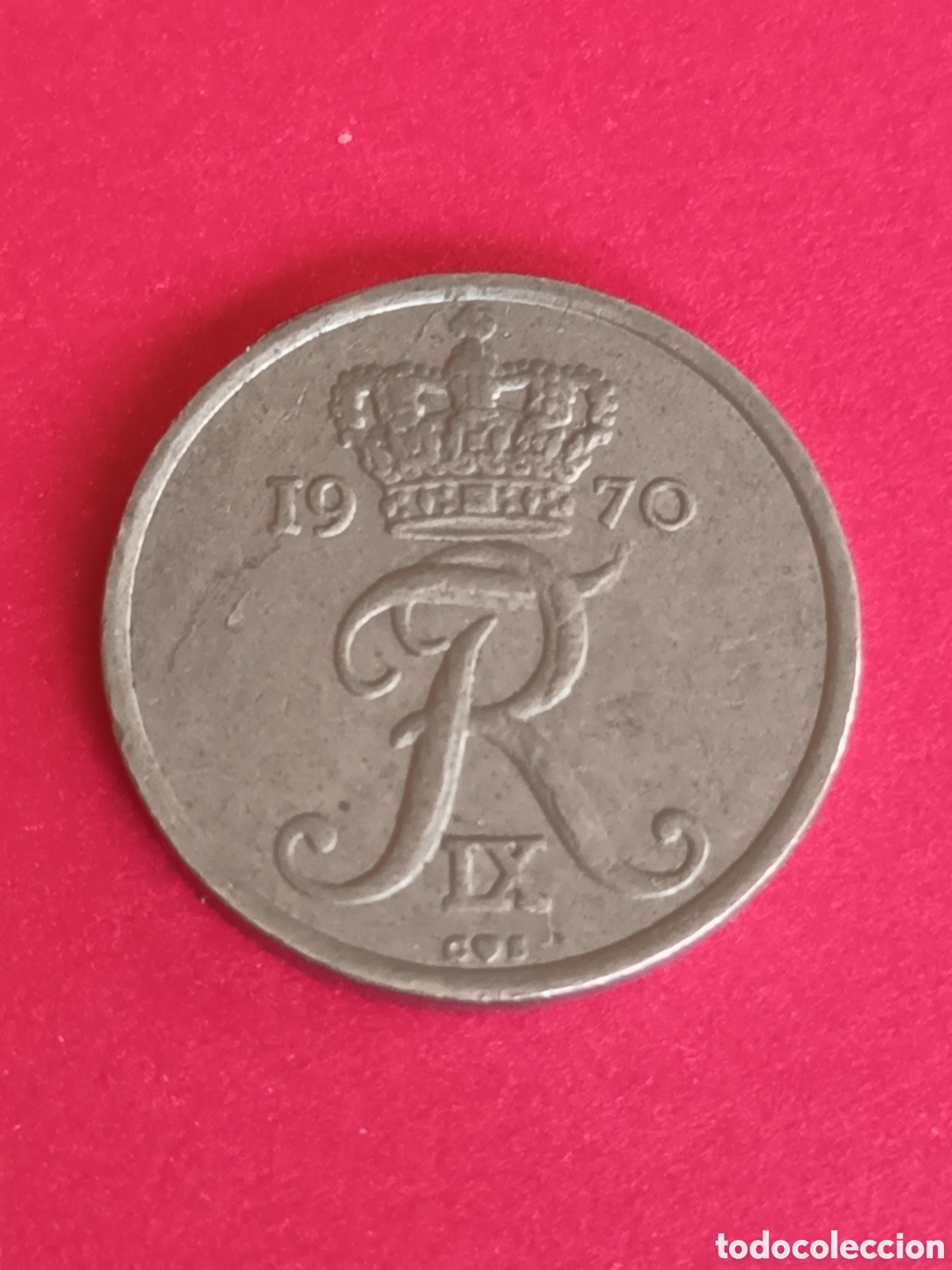 Monedas antiguas de Europa: DINAMARCA. 10 ORE DE 1970. - Foto 2