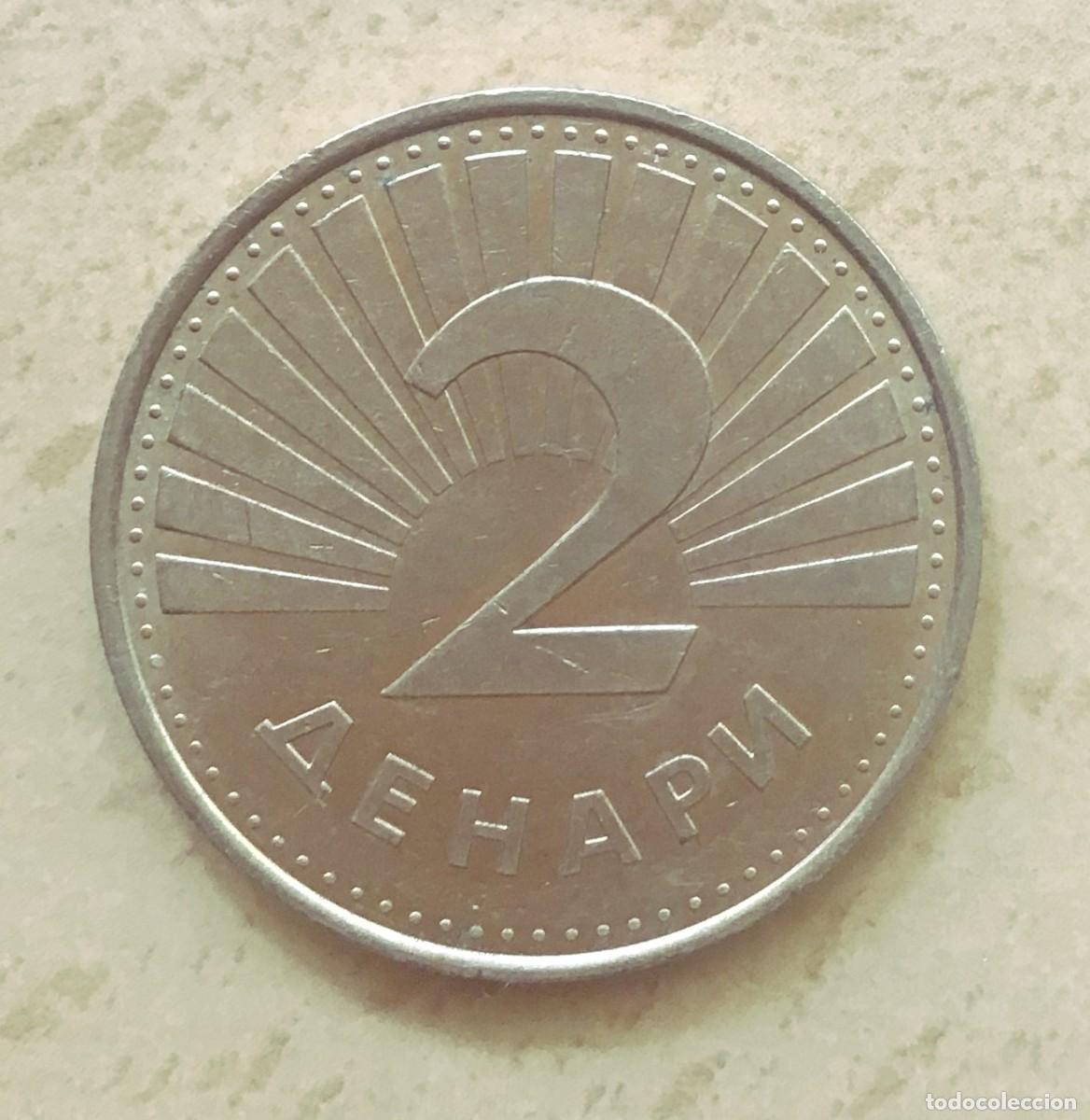 Monedas antiguas de Europa: 2 dinares de Macedonia del Norte. A&ntilde;o 2001