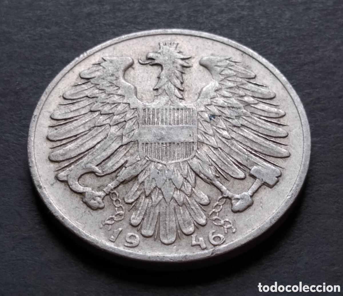 Monedas antiguas de Europa: MONEDA - AUSTRIA 1 CHEL&Iacute;N 1946 - Foto 4