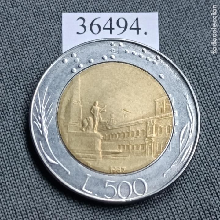 Monete antiche di Europa: Italia 500 liras 1987, bimet&aacute;lica